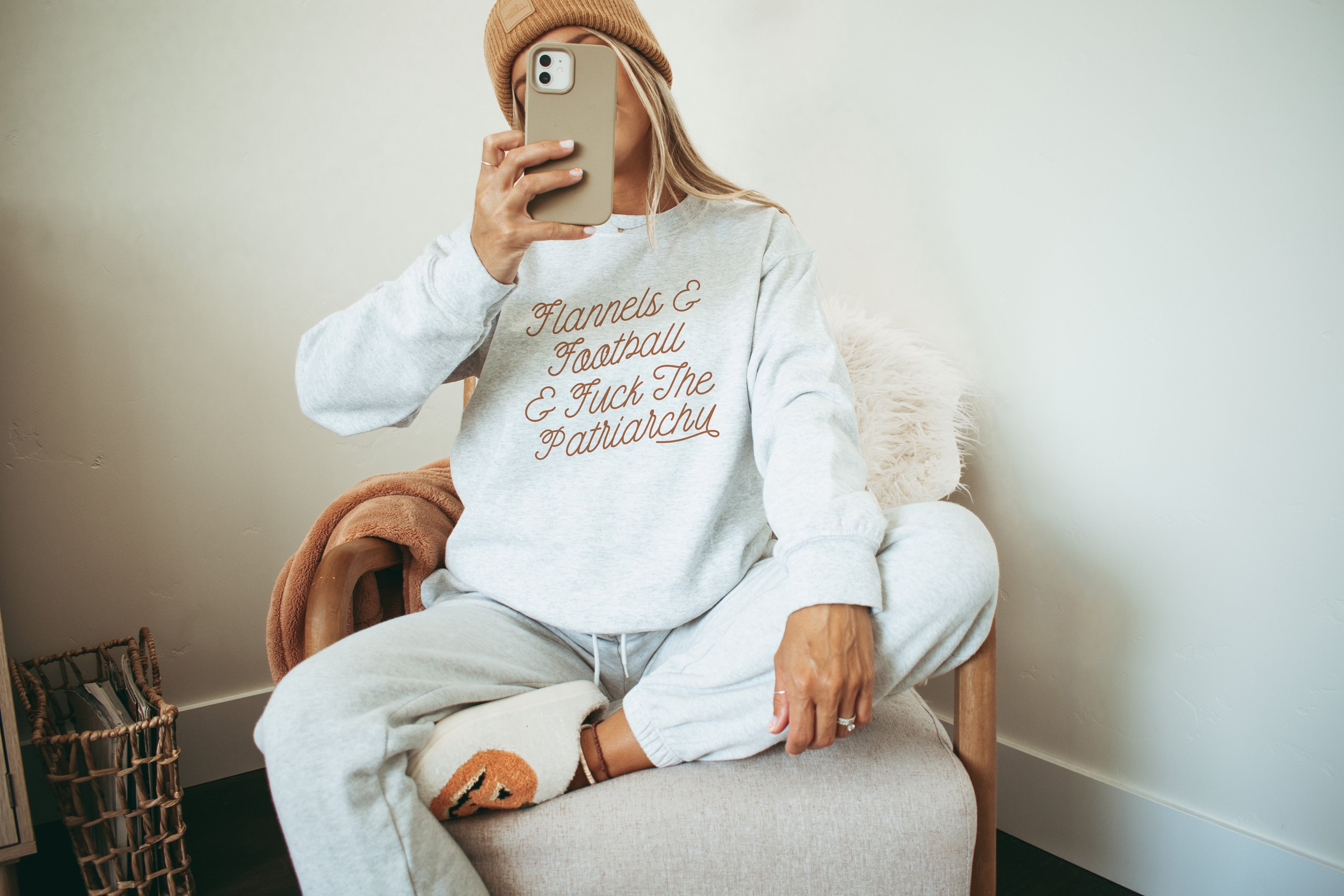 Flannels & Football & Fuck the Patriarchy Premium Sweatshirt