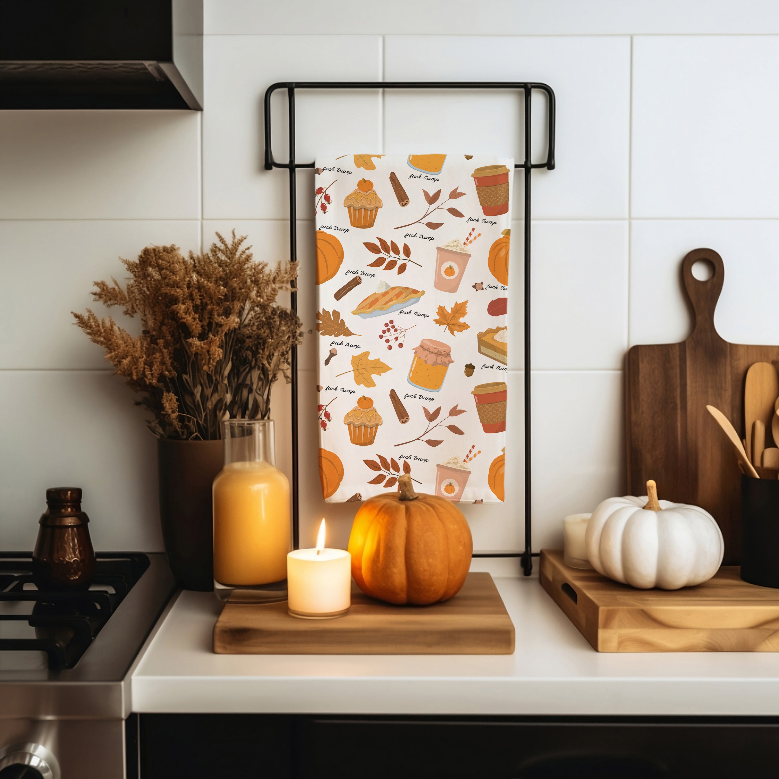 Fuck Trump Fall Themed Hand Towel