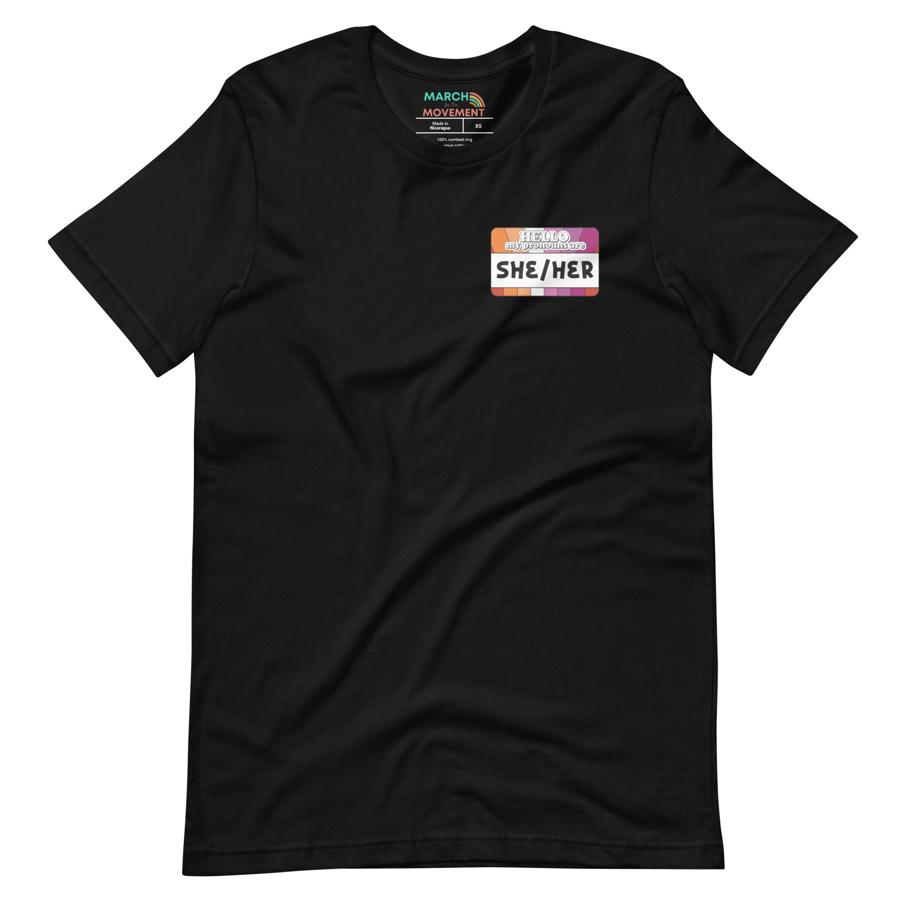 She/Her Pronouns Lesbian Pride T-Shirt
