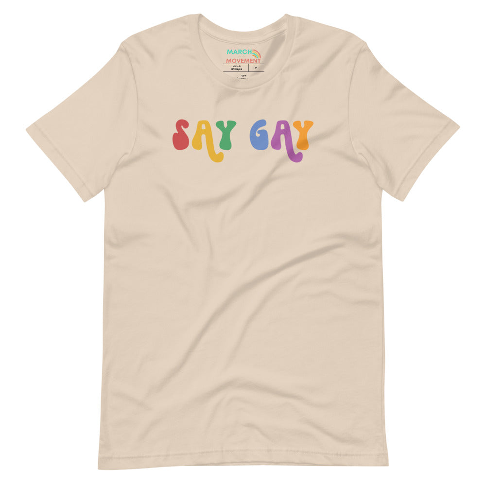 Say Gay Retro Colorful T-Shirt