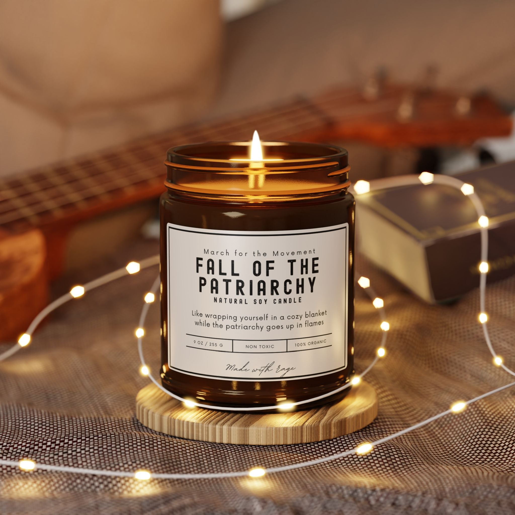 Empowering Scented Candle - Fall of the Patriarchy, Soy Wax, Relaxation, Gift for Activists, Eco-friendly Home Decor
