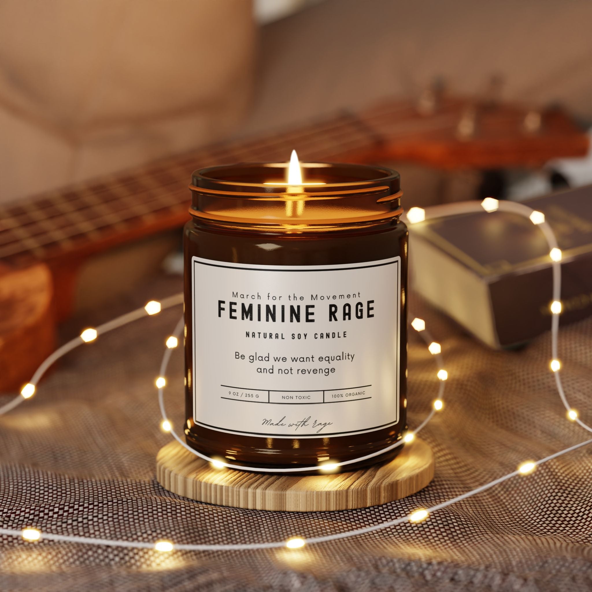 Empowering Feminine Rage Scented Soy Candle, Eco-Friendly Candles, Aromatherapy Gift, Feminist Decor, Home Fragrance, Self-Care Treat