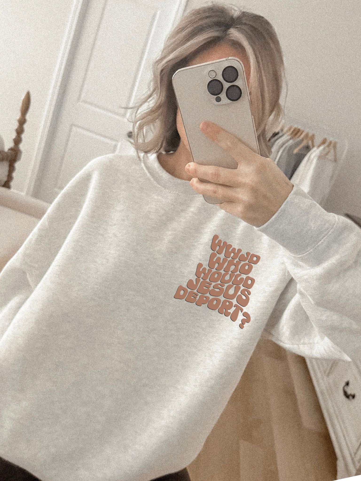 Who Would Jesus Deport Premium Crew Neck Sweatshirt