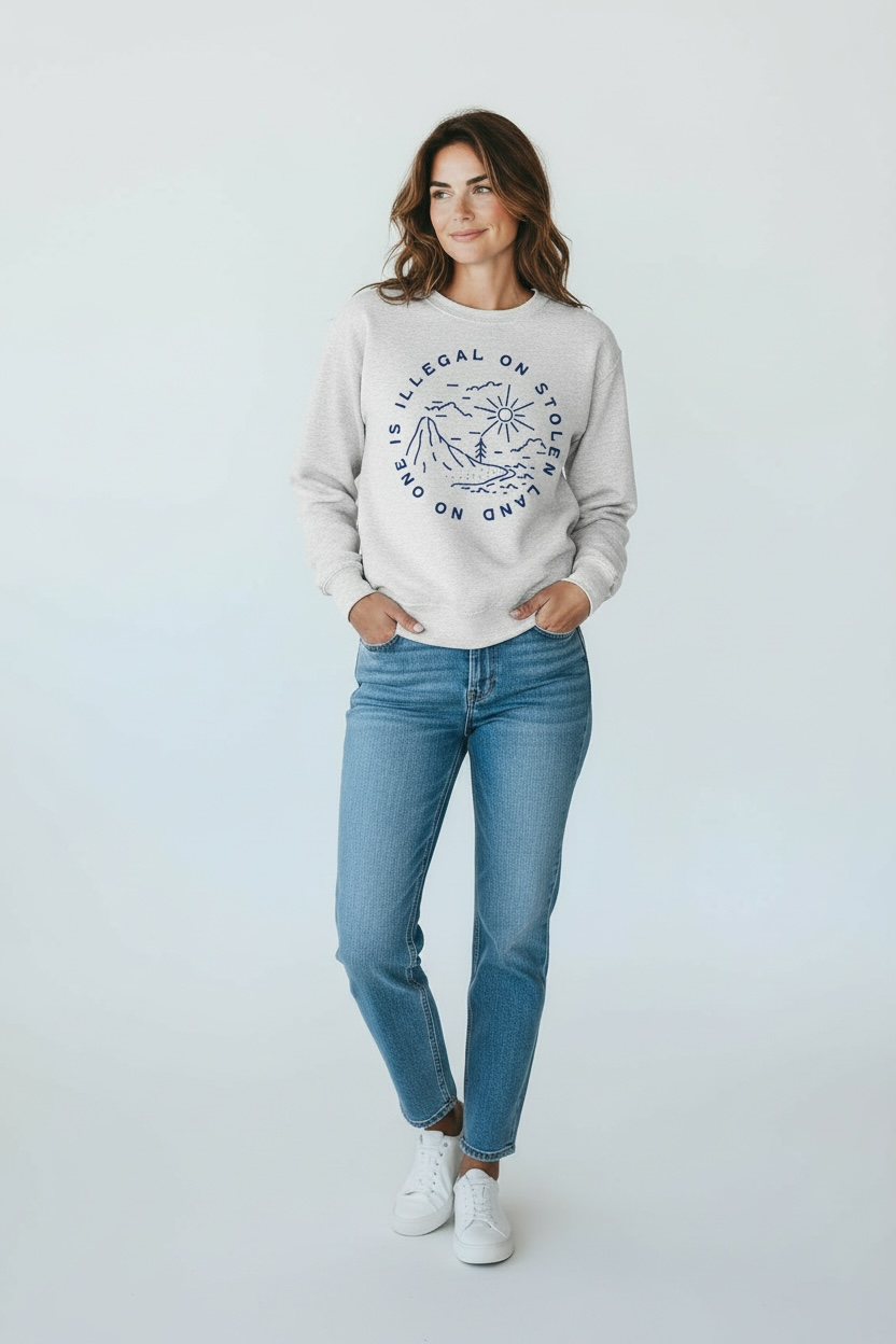 No One Is Illegal On Stolen Land Premium Sweatshirt