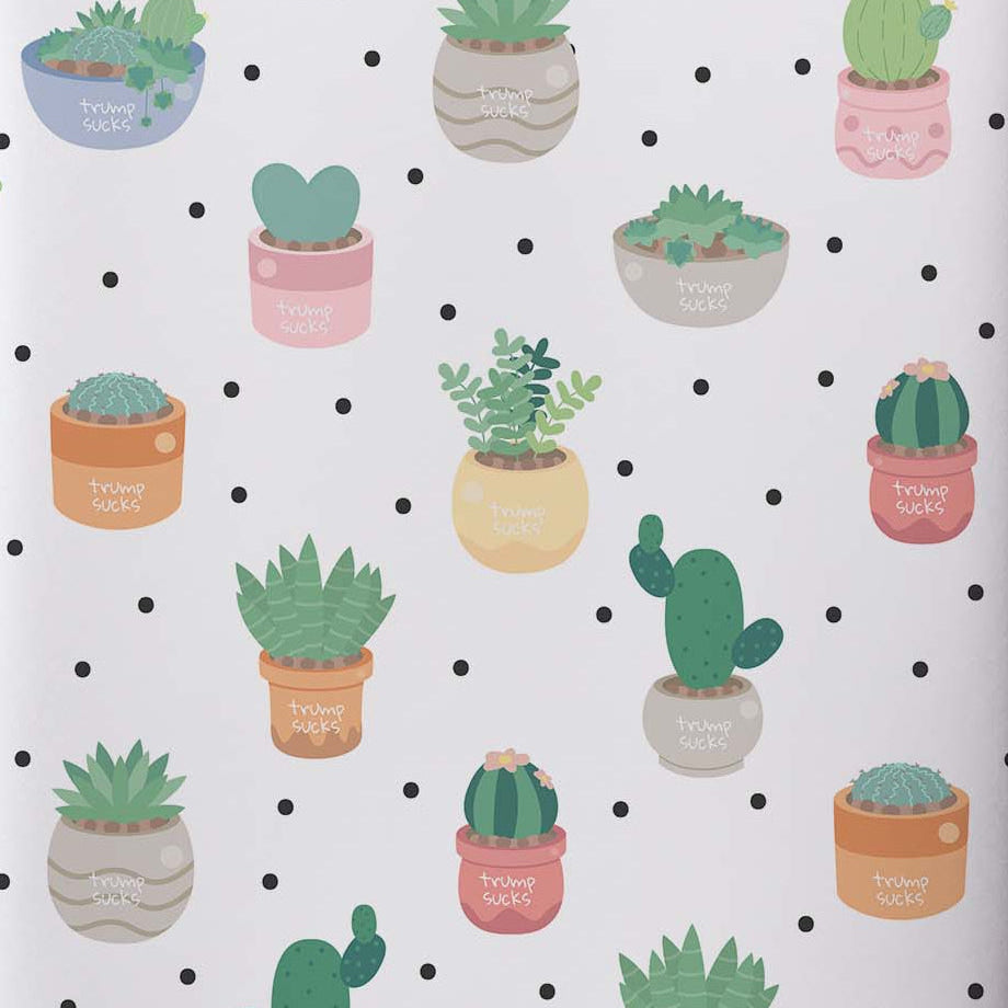 Subtle Boho Plants Trump Sucks Hand Towel