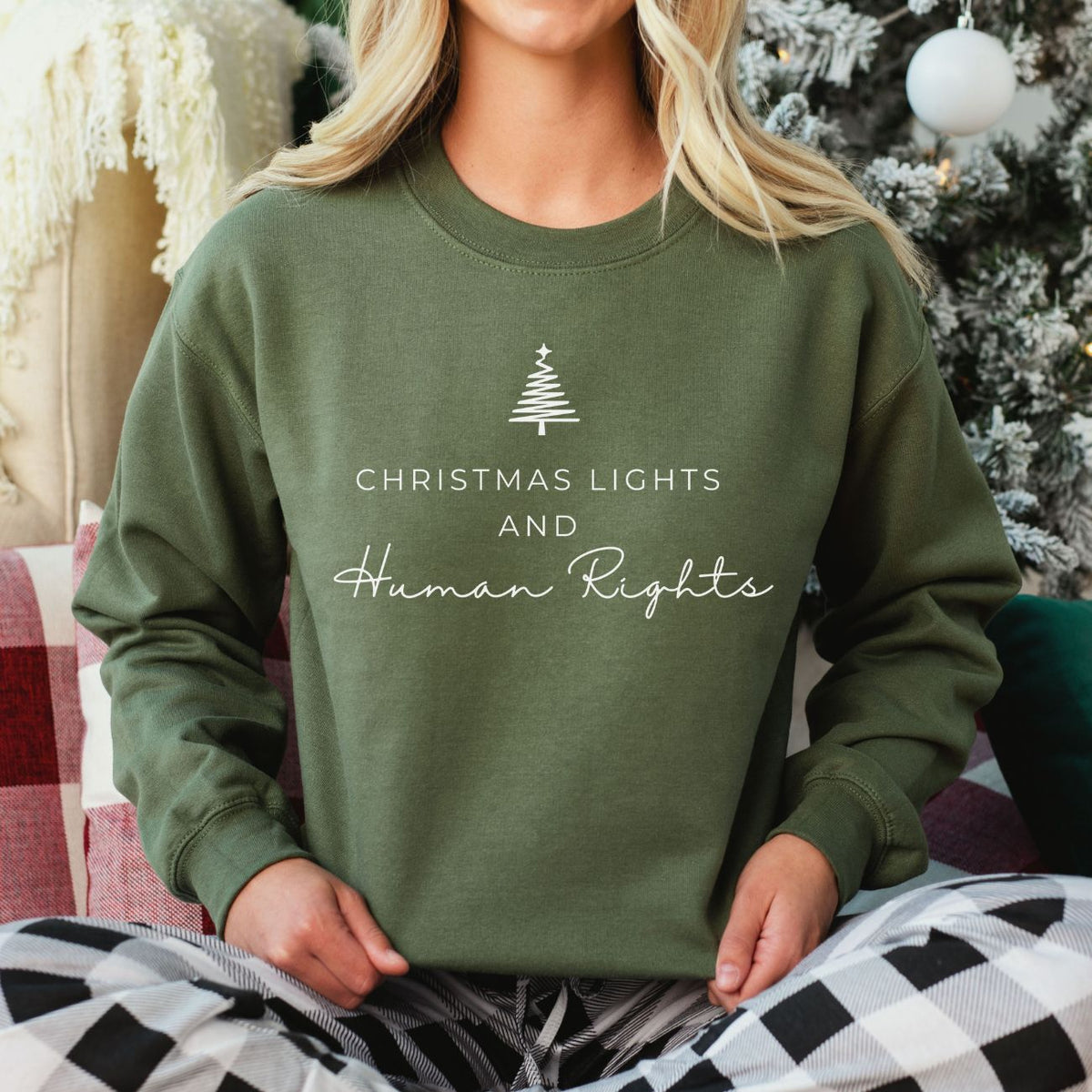 Christmas Lights and Human Rights Sweatshirt
