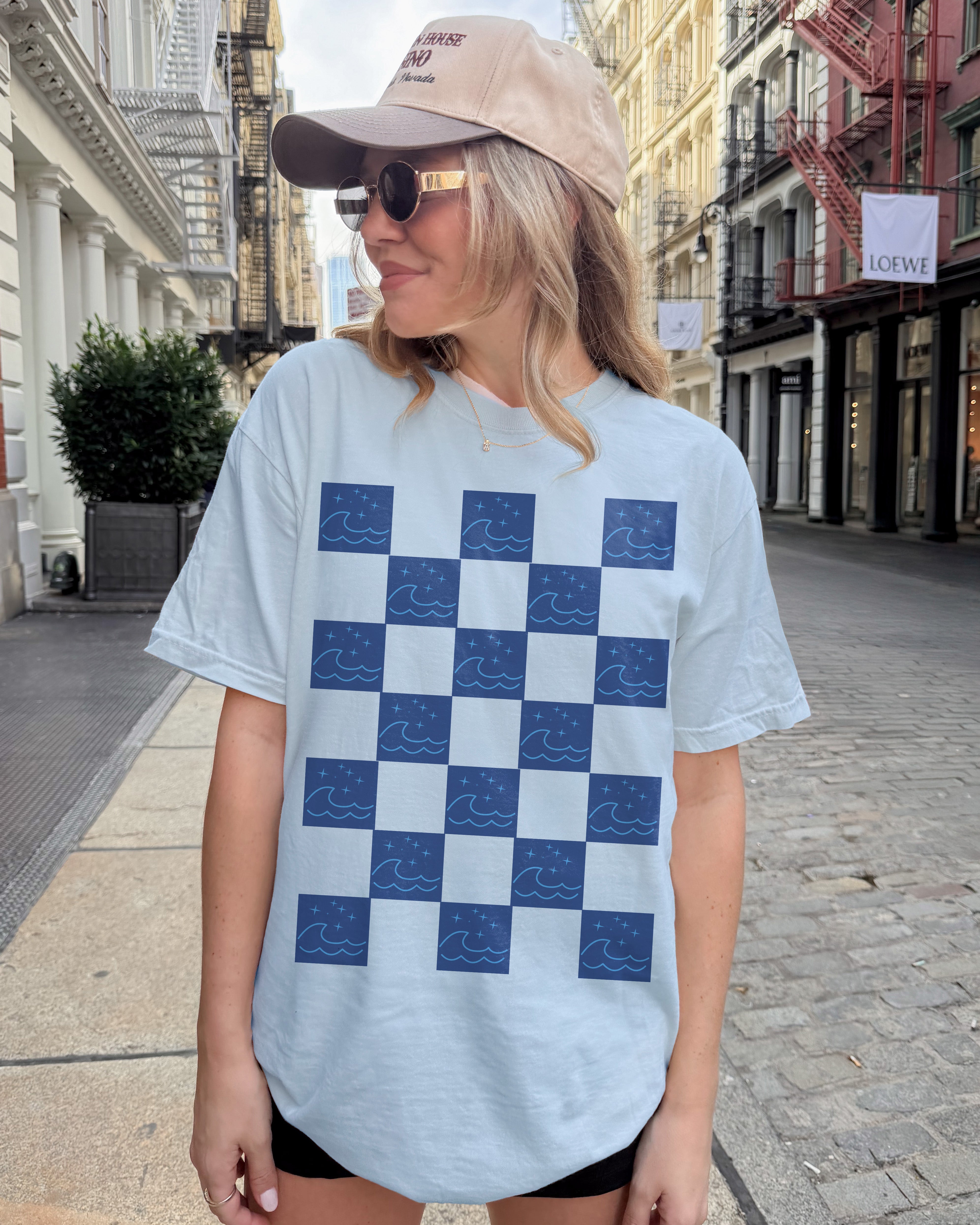 Blue Wave Checkerboard Comfort Colors® T-Shirt