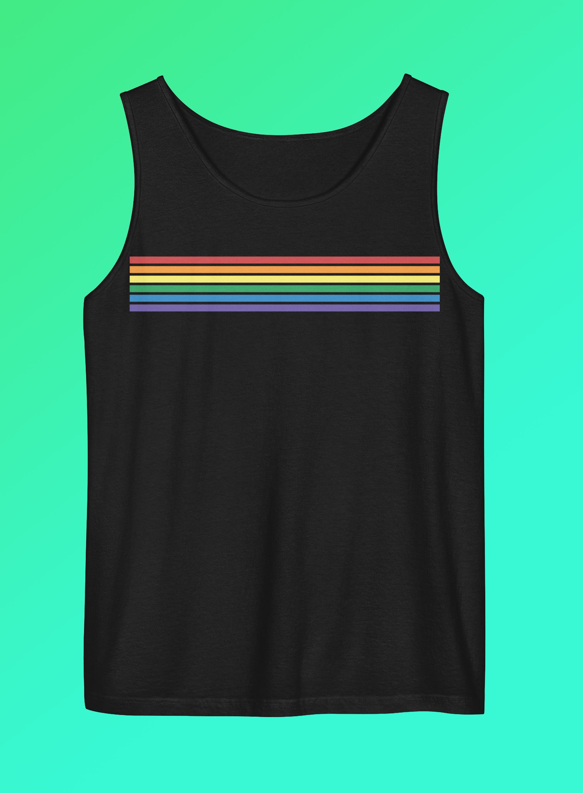 Classic Rainbow Stripes Unisex Garment-Dyed Tank Top