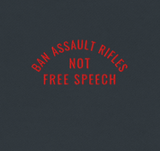 Ban Assault Rifles Not Free Speech — Premium Embroidered Crew Neck Sweatshirt