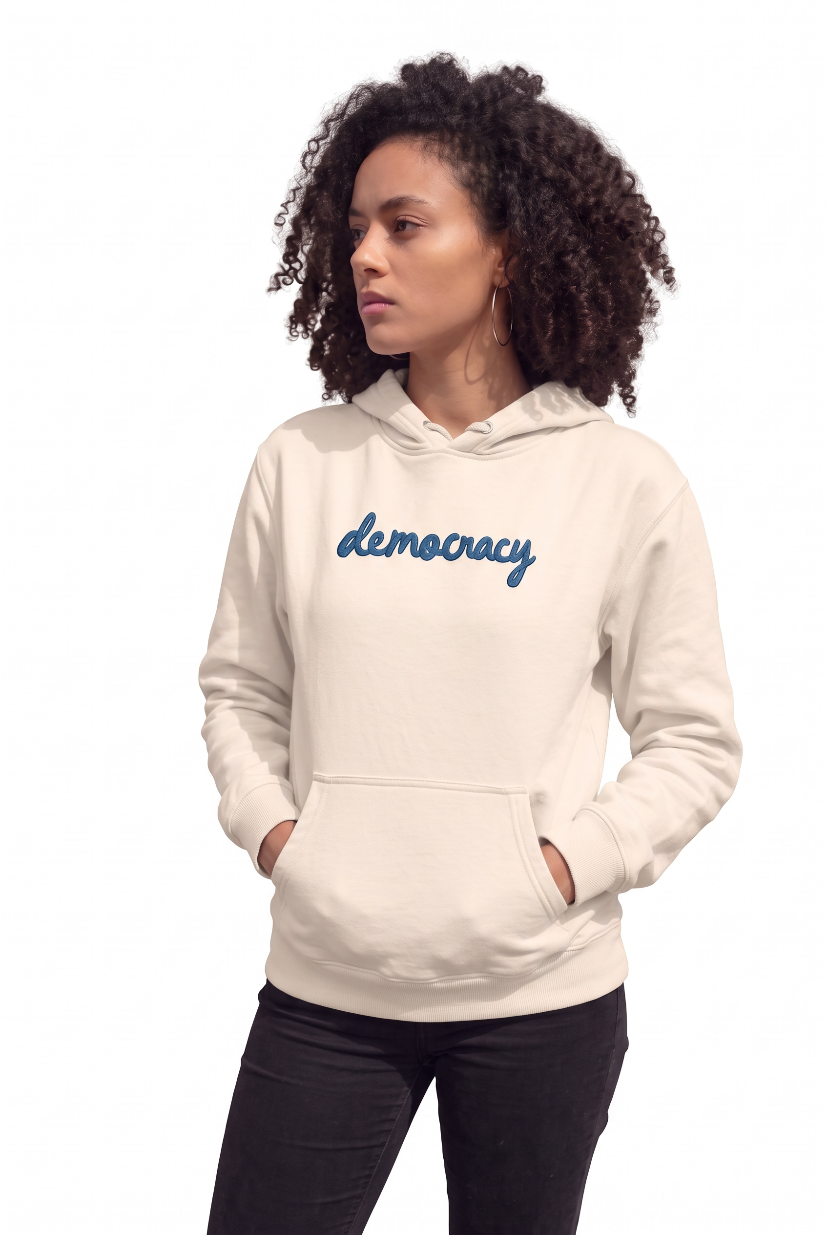 Democracy - Premium Embroidered Heavyweight Hoodie