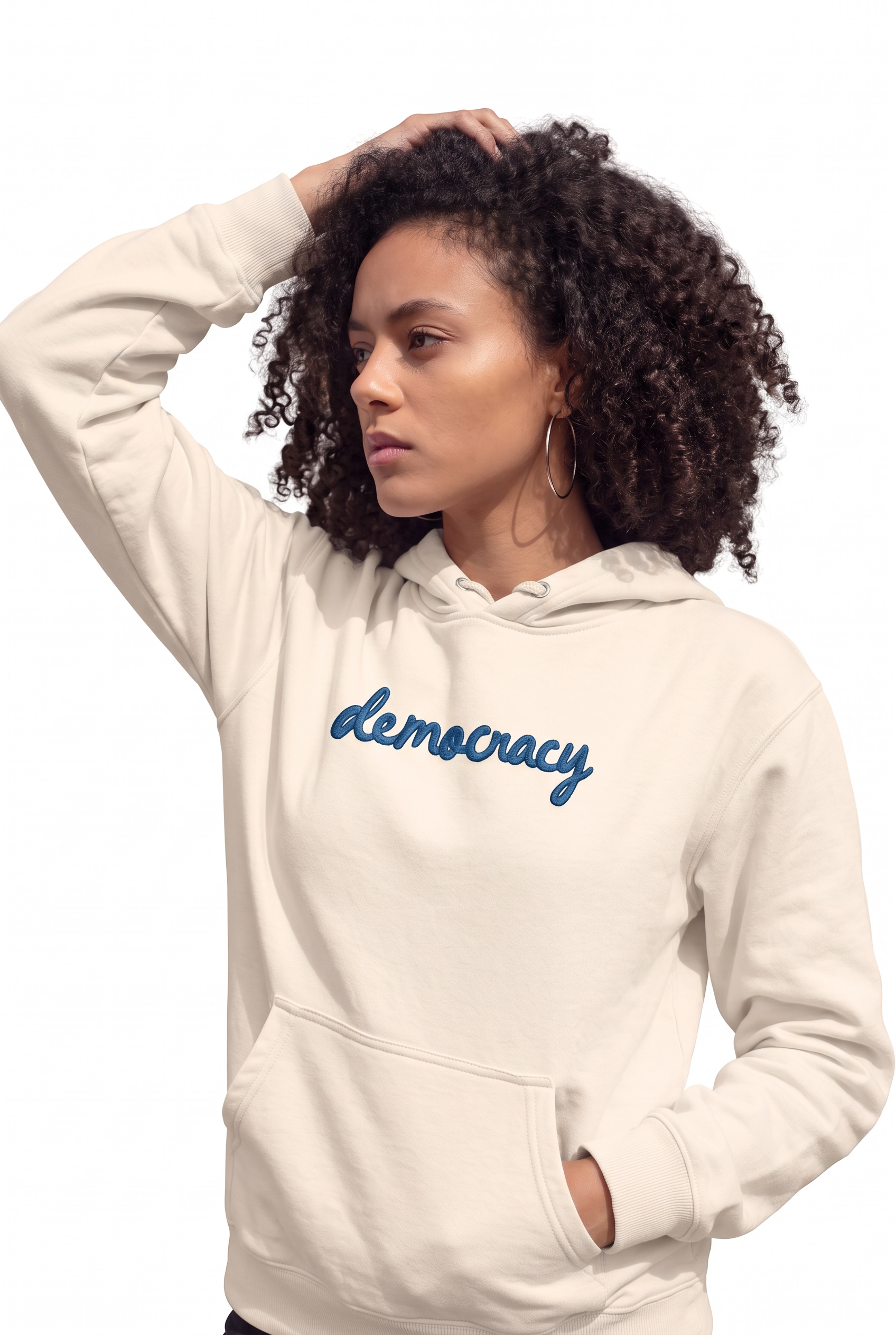 Democracy - Premium Embroidered Heavyweight Hoodie
