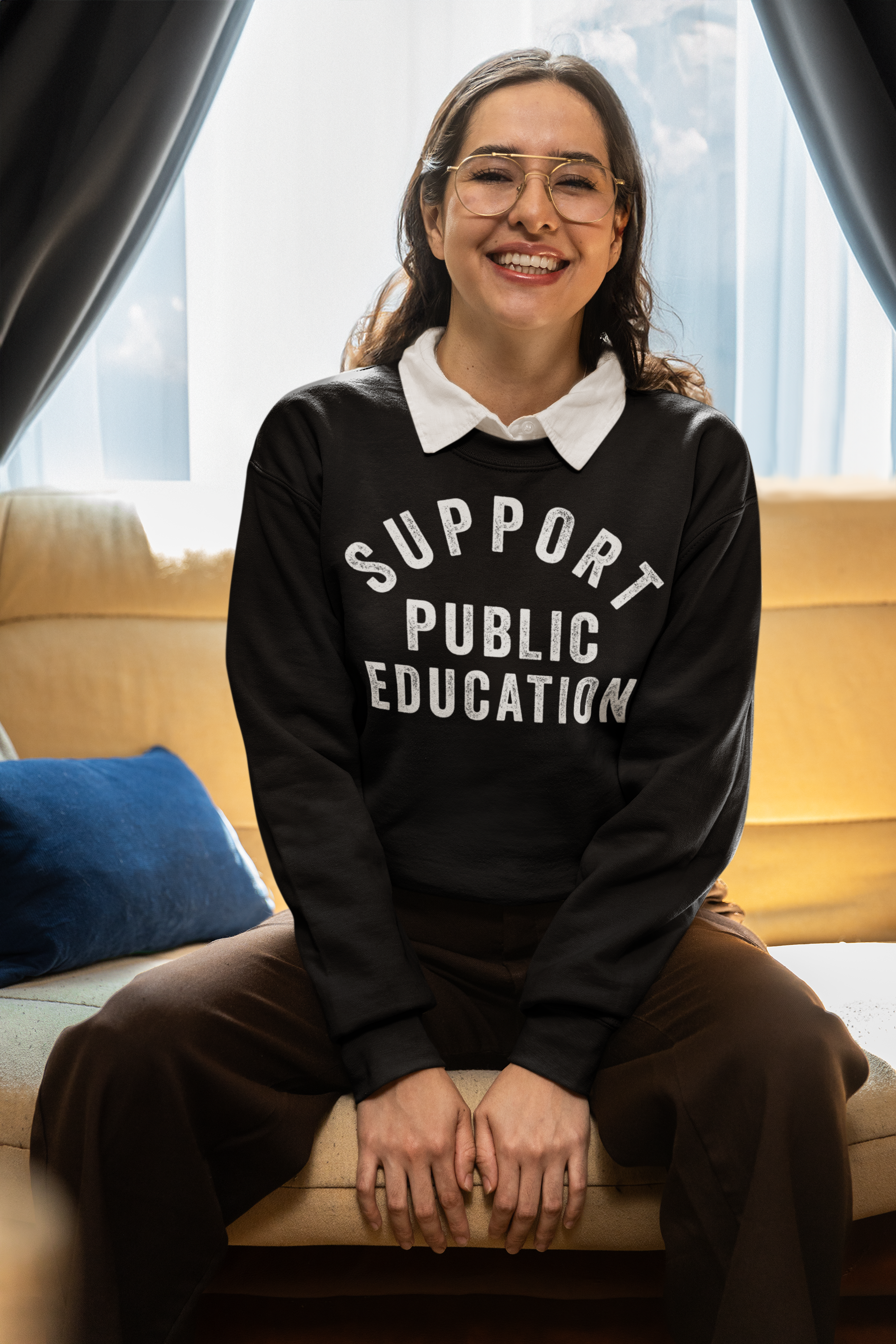 Support Public Education Premium Crew Neck Sweatshirt
