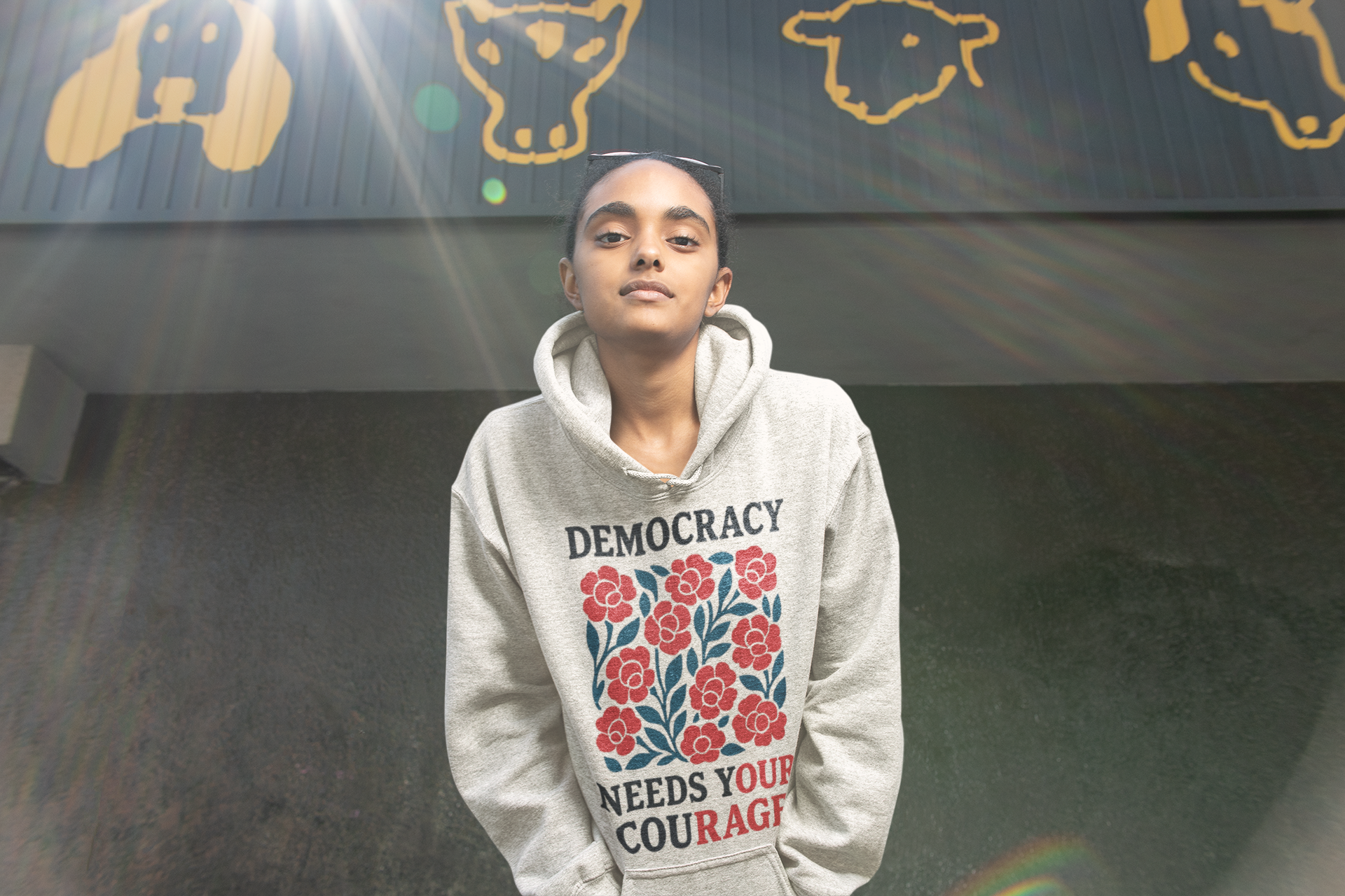 Your Democracy Needs Our Courage Unisex Premium Hoodie