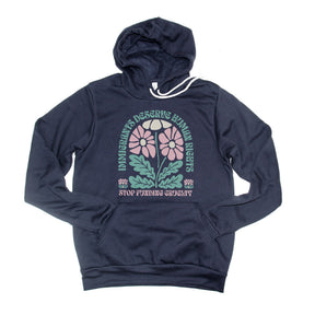 Immigrants Deserve Human Rights - Stop Funding Cruelty - Premium Fleece Hoodie