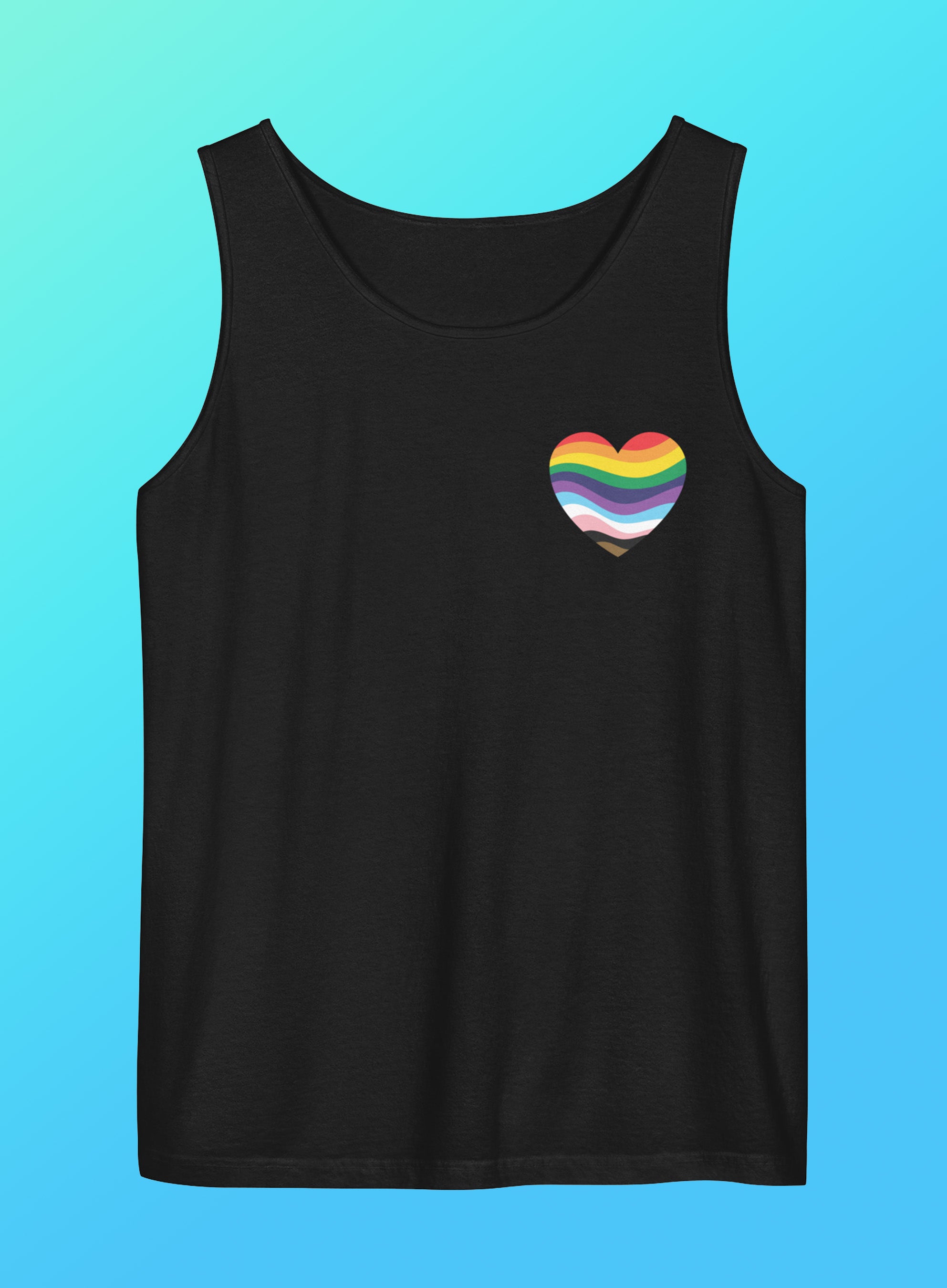 Inclusive Pride Heart Unisex Garment-Dyed Tank Top