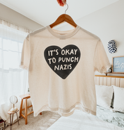 It’s Okay to Punch Nazis Women’s Heavyweight Boxy Crop Tee