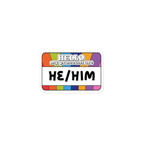 He Him Pronouns Pride Sticker