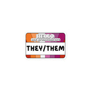 They/Them Pronouns Lesbian Pride Sticker