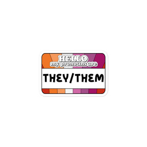 They/Them Pronouns Lesbian Pride Sticker