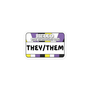 They/Them Pronouns Non Binary Pride Sticker