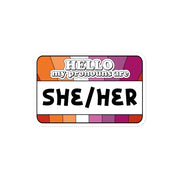 She/Her Pronouns Lesbian Pride Sticker