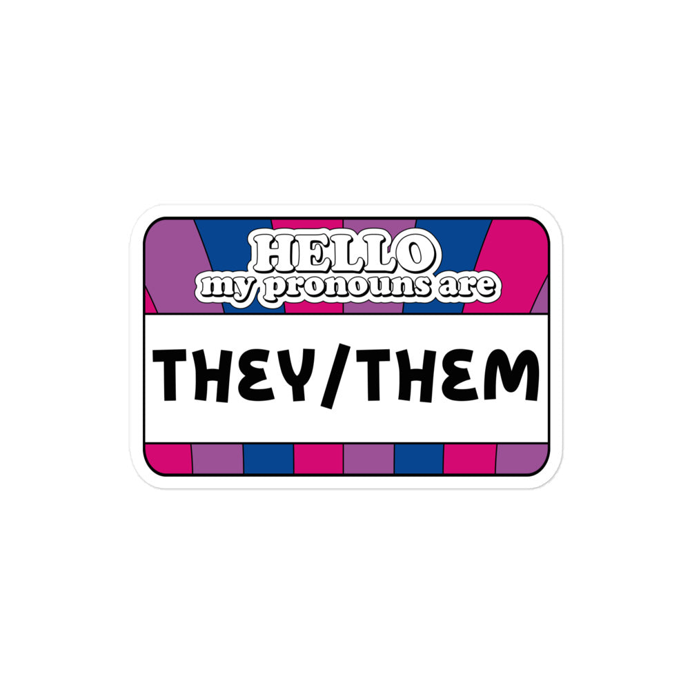 They/Them Pronouns Bi Pride Sticker
