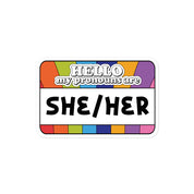 She Her Pronouns Pride Sticker