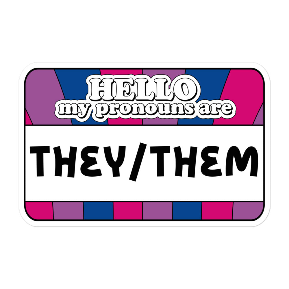 They/Them Pronouns Bi Pride Sticker