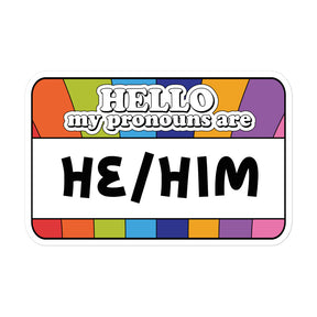 He Him Pronouns Pride Sticker