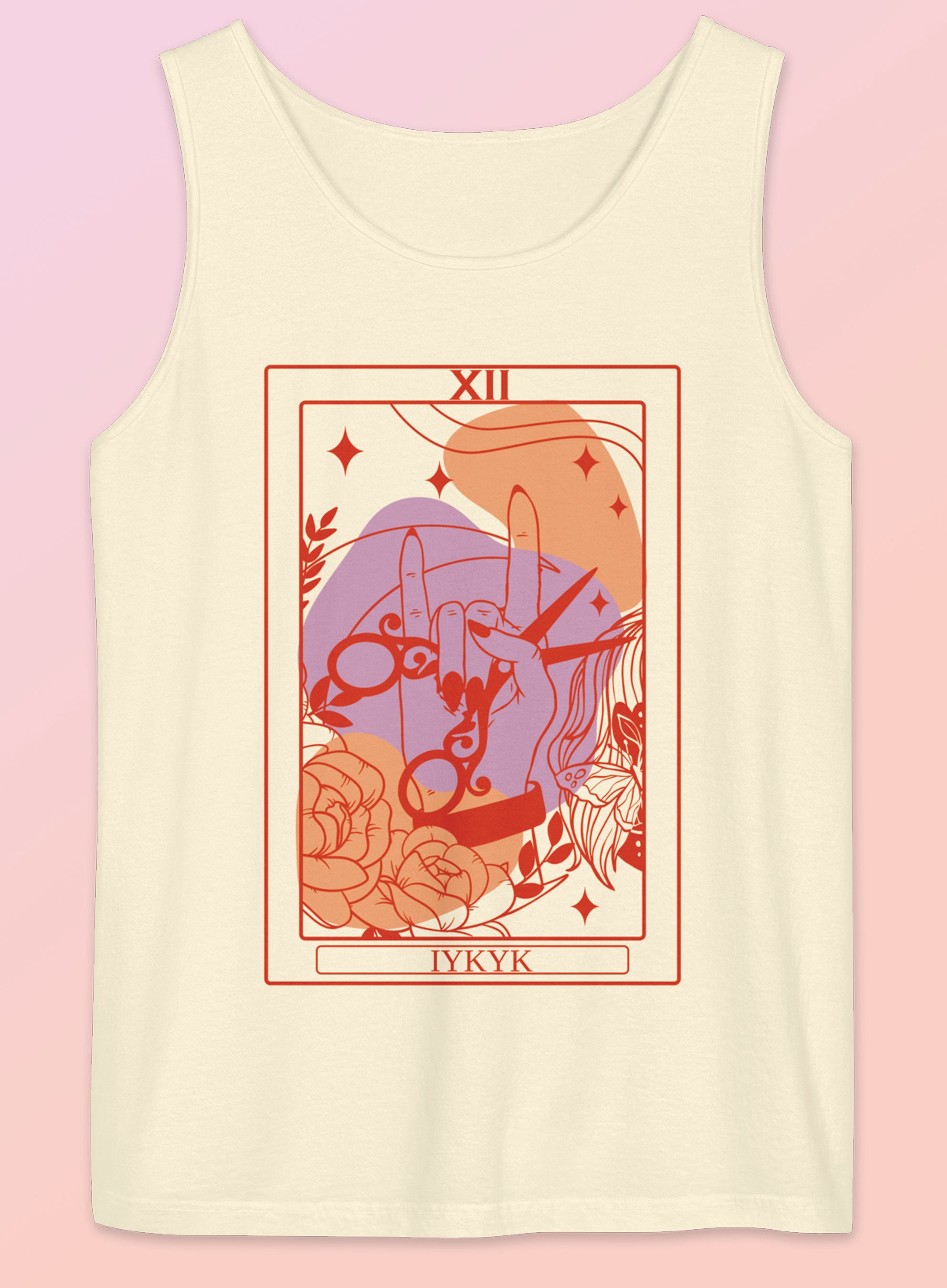 Sapphic Tarot Card Unisex Garment-Dyed Tank Top