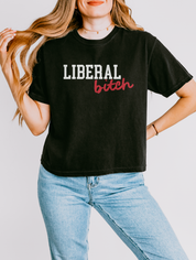LIBERAL BITCH Women’s Heavyweight Boxy Crop Tee
