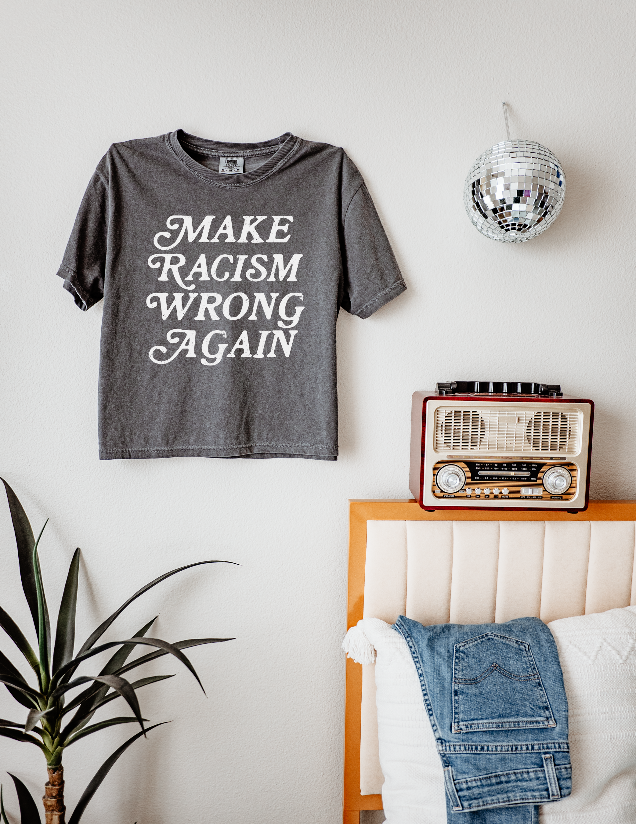 Make Racism Wrong Again Women’s Heavyweight Boxy Crop Tee