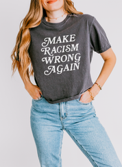Make Racism Wrong Again Women’s Heavyweight Boxy Crop Tee