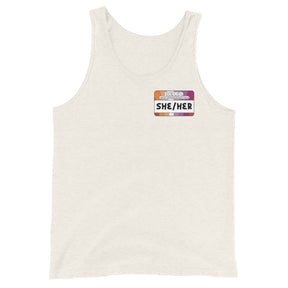 She/Her Pronouns Lesbian Pride Unisex Tank Top