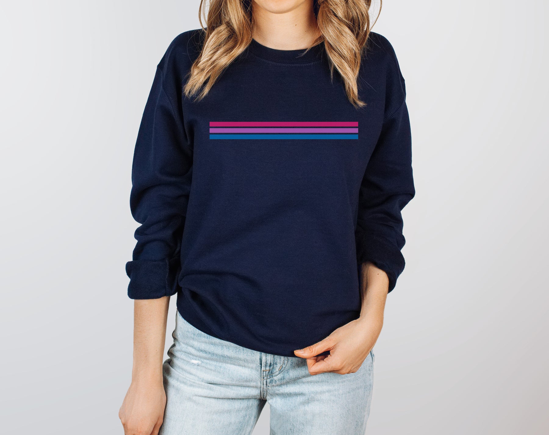 Bi Pride Stripes Minimalist Sweatshirt