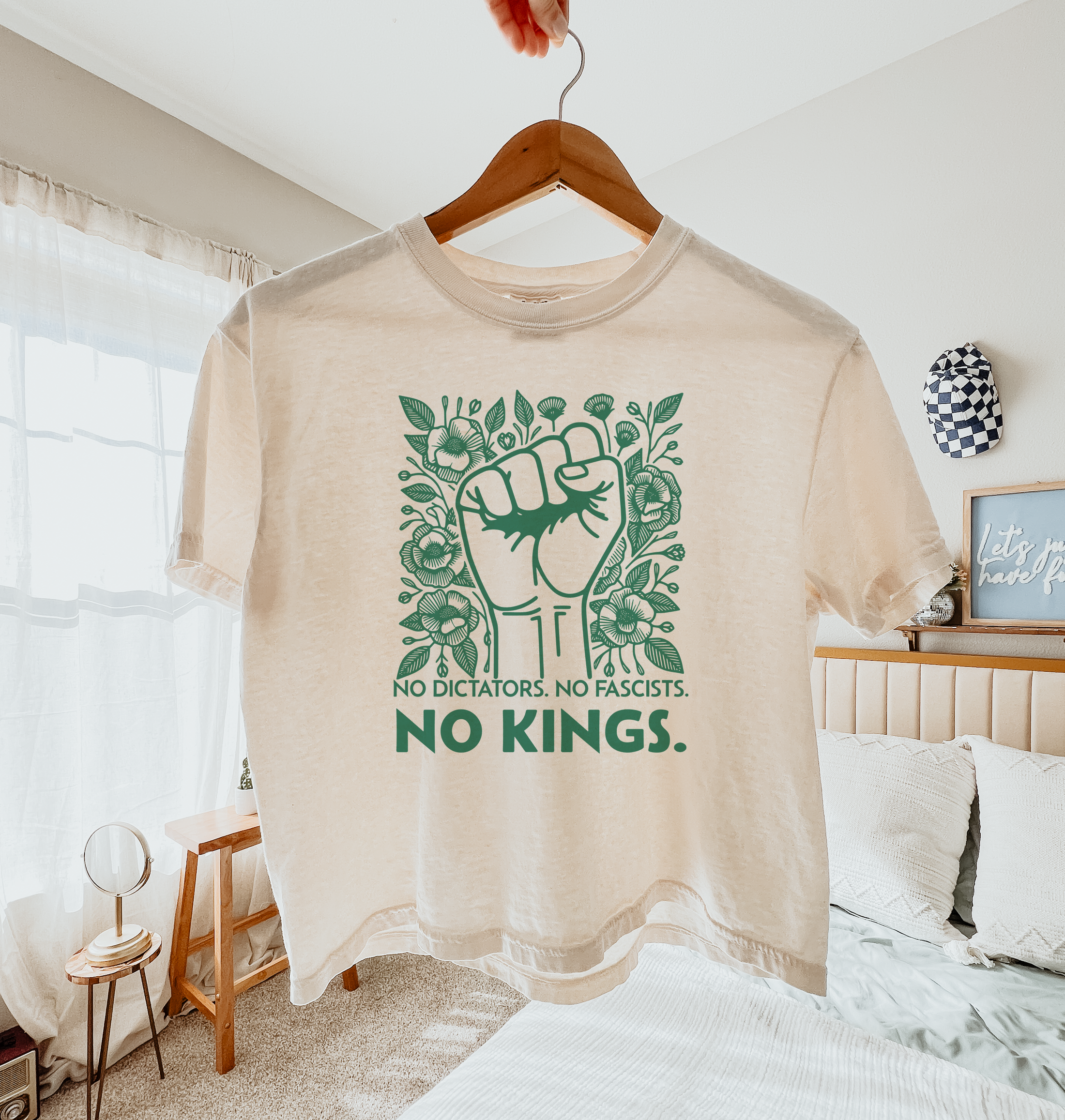 No Dictators No Fascists No Kings — Women's Heavyweight Boxy Crop Tee