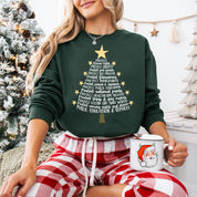 Protect Human Rights Holiday Word Tree Sweatshirt • Cozy Unisex Crewneck