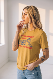 Public Health Over Corporate Wealth Triblend T-shirt