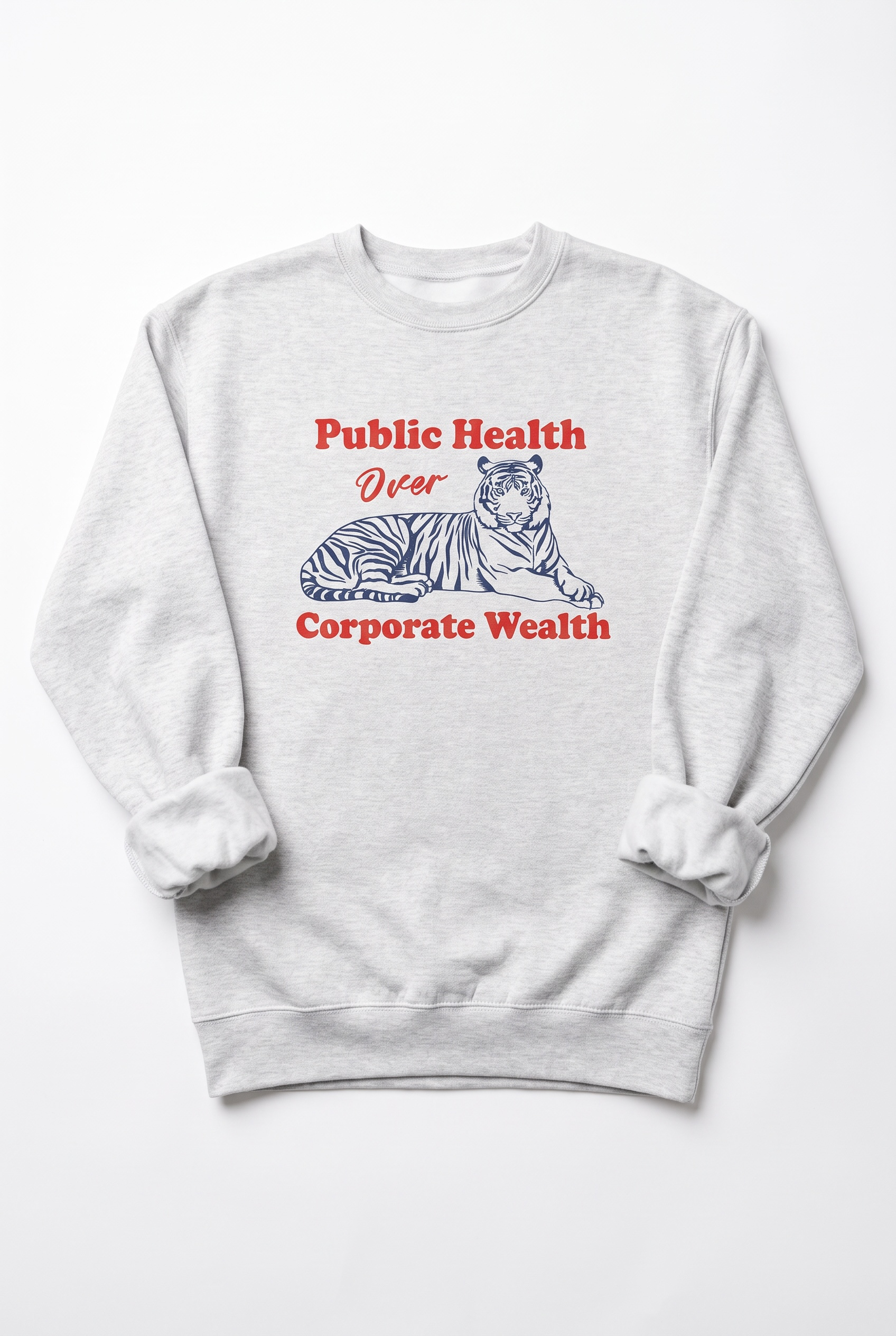 Public Health Over Corporate Wealth Premium Crew Neck Sweatshirt