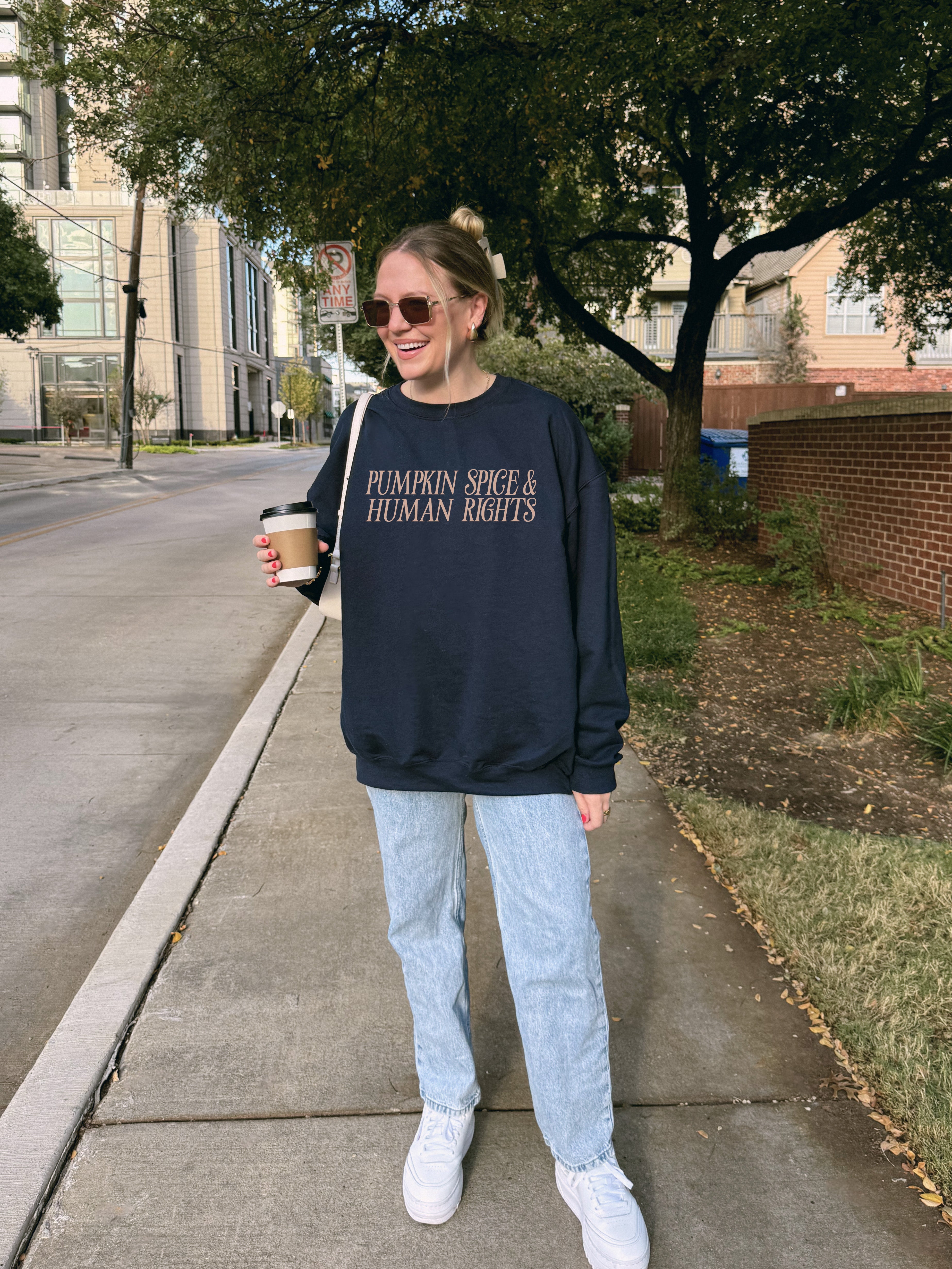 Pumpkin Spice and Human Rights Premium Sweatshirt