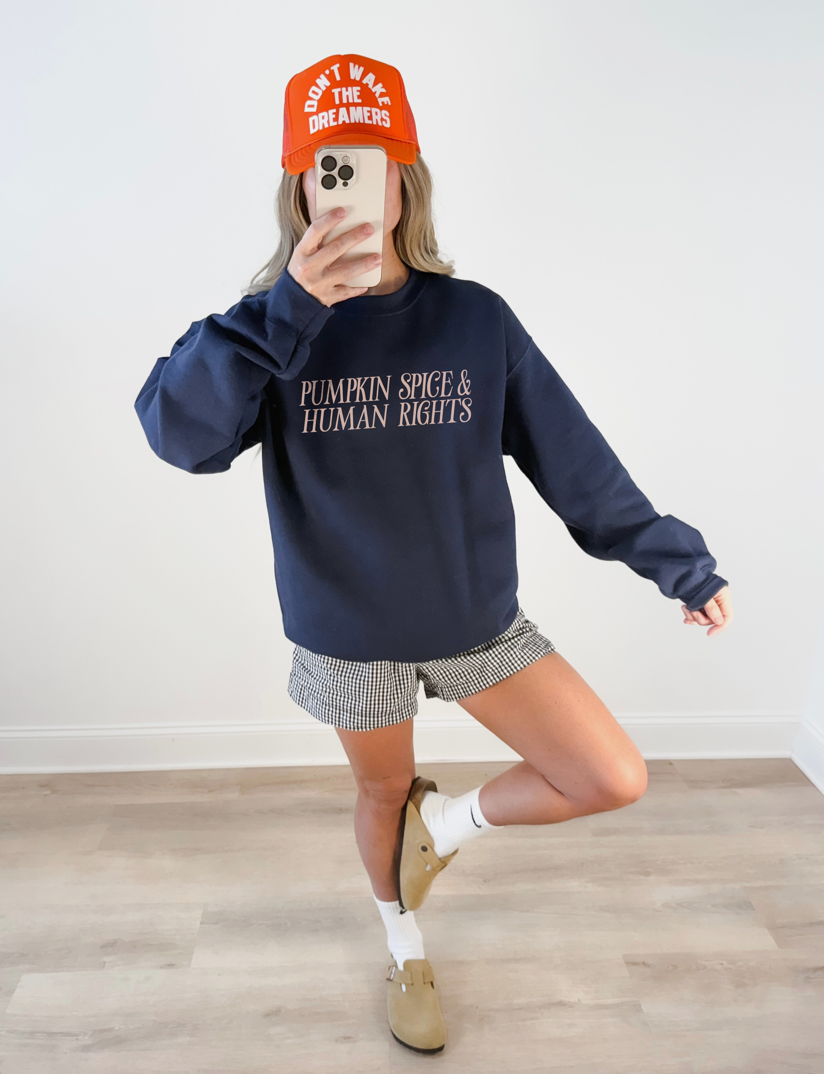 Pumpkin Spice and Human Rights Premium Sweatshirt