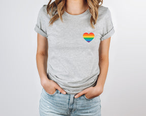 Rainbow Heart Pocket T-Shirt