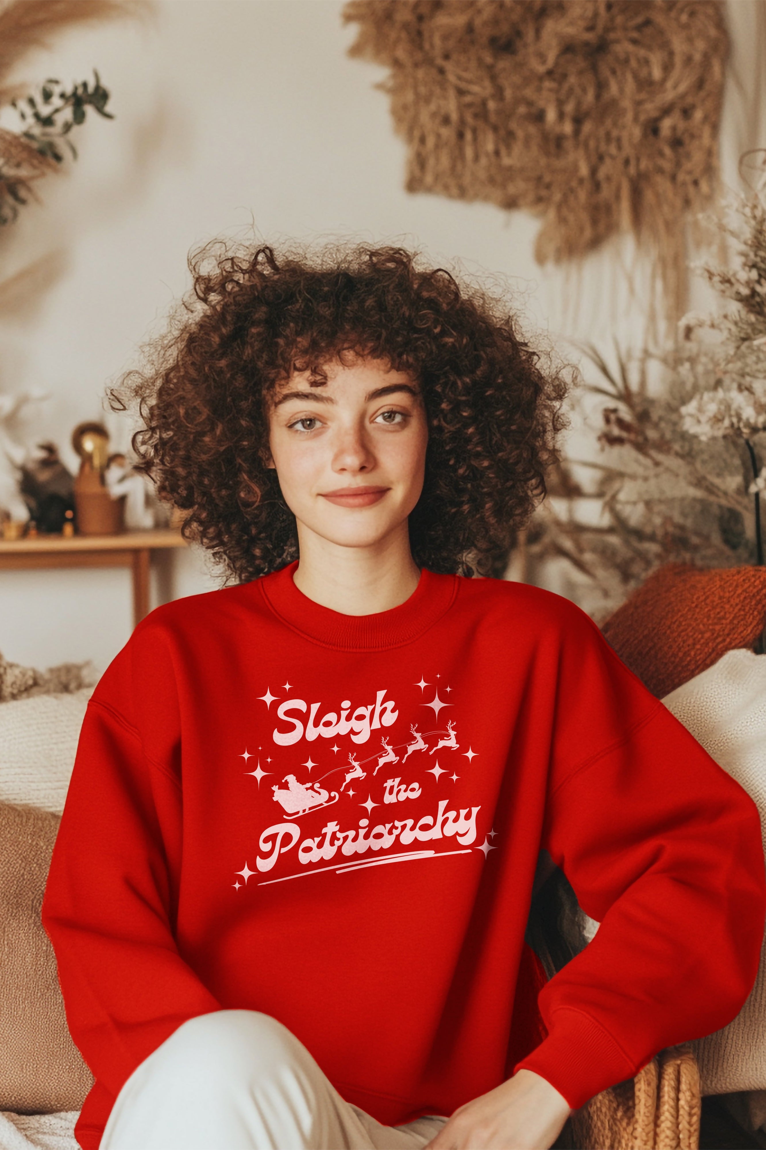 Sleigh the Patriarchy Sweatshirt • Santa’s Sleigh Feminist Holiday Crewneck