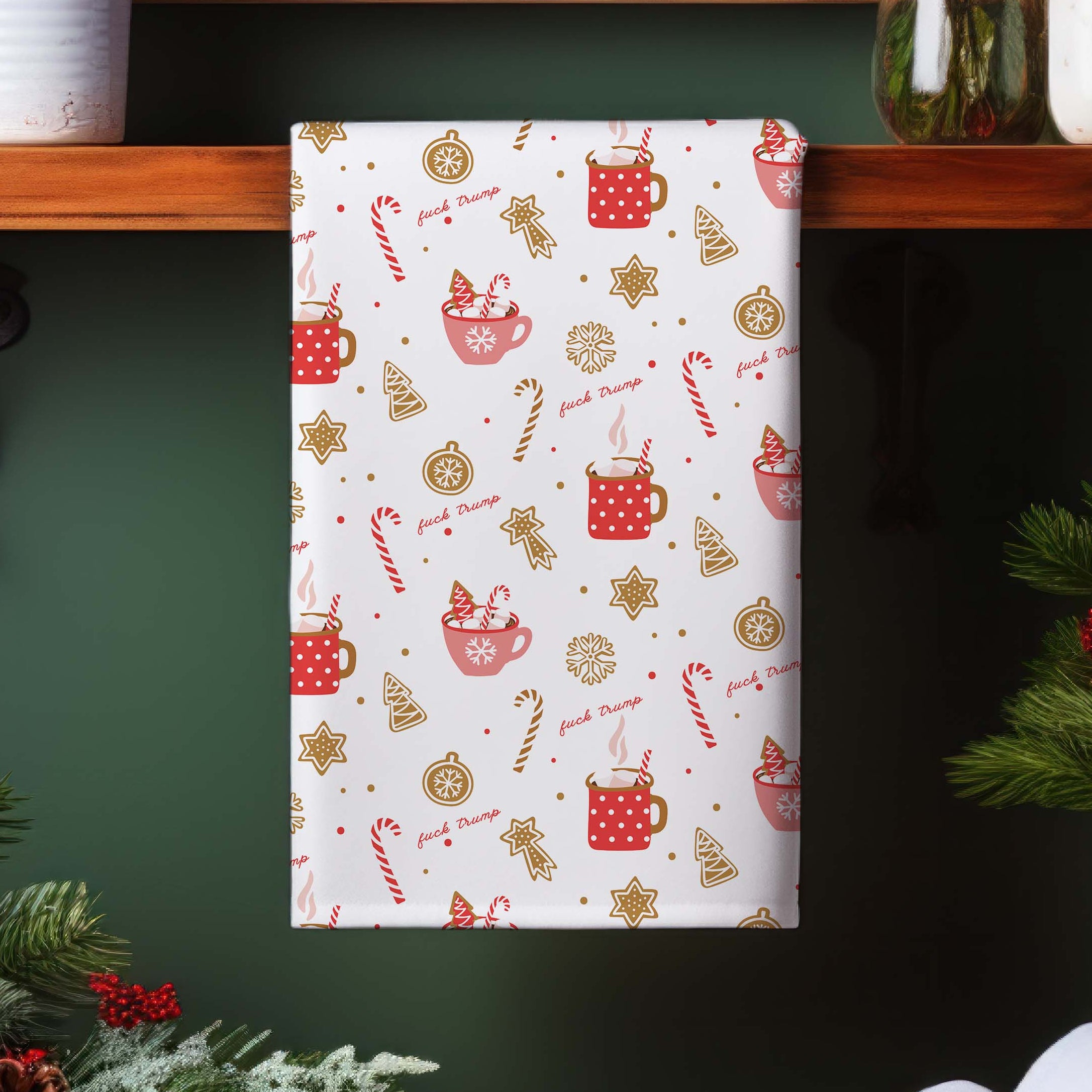 Sweet Holiday Treats (F*ck Trump) Hand Towel