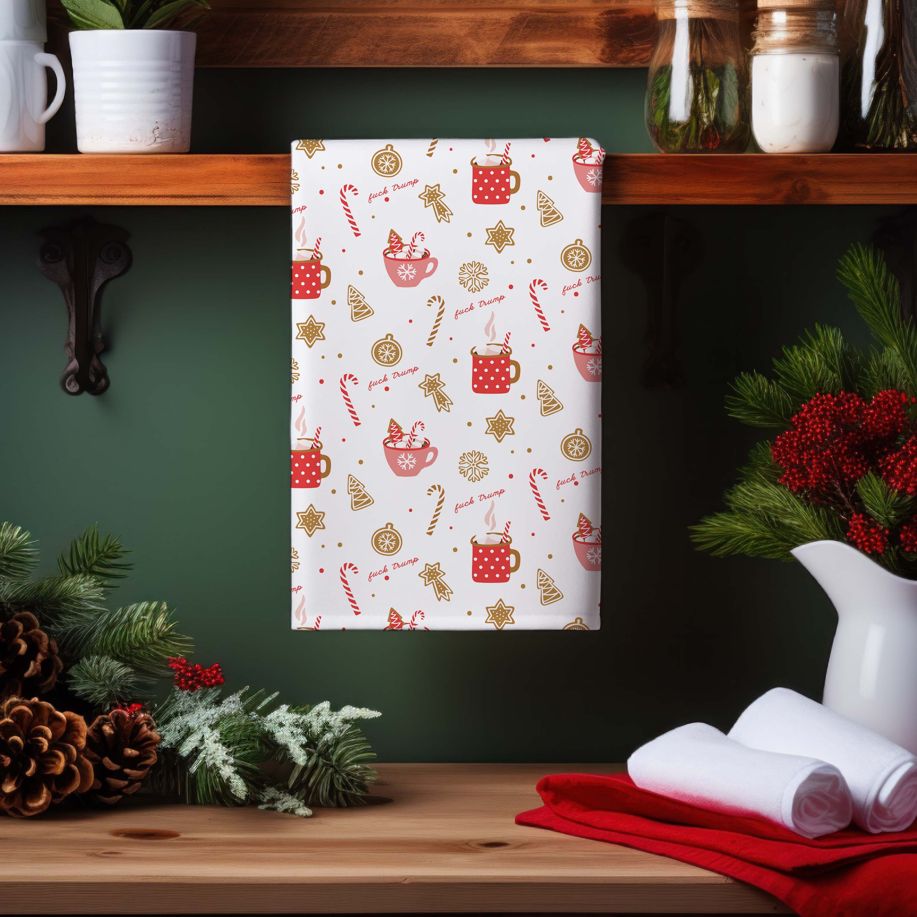 Sweet Holiday Treats (F*ck Trump) Hand Towel