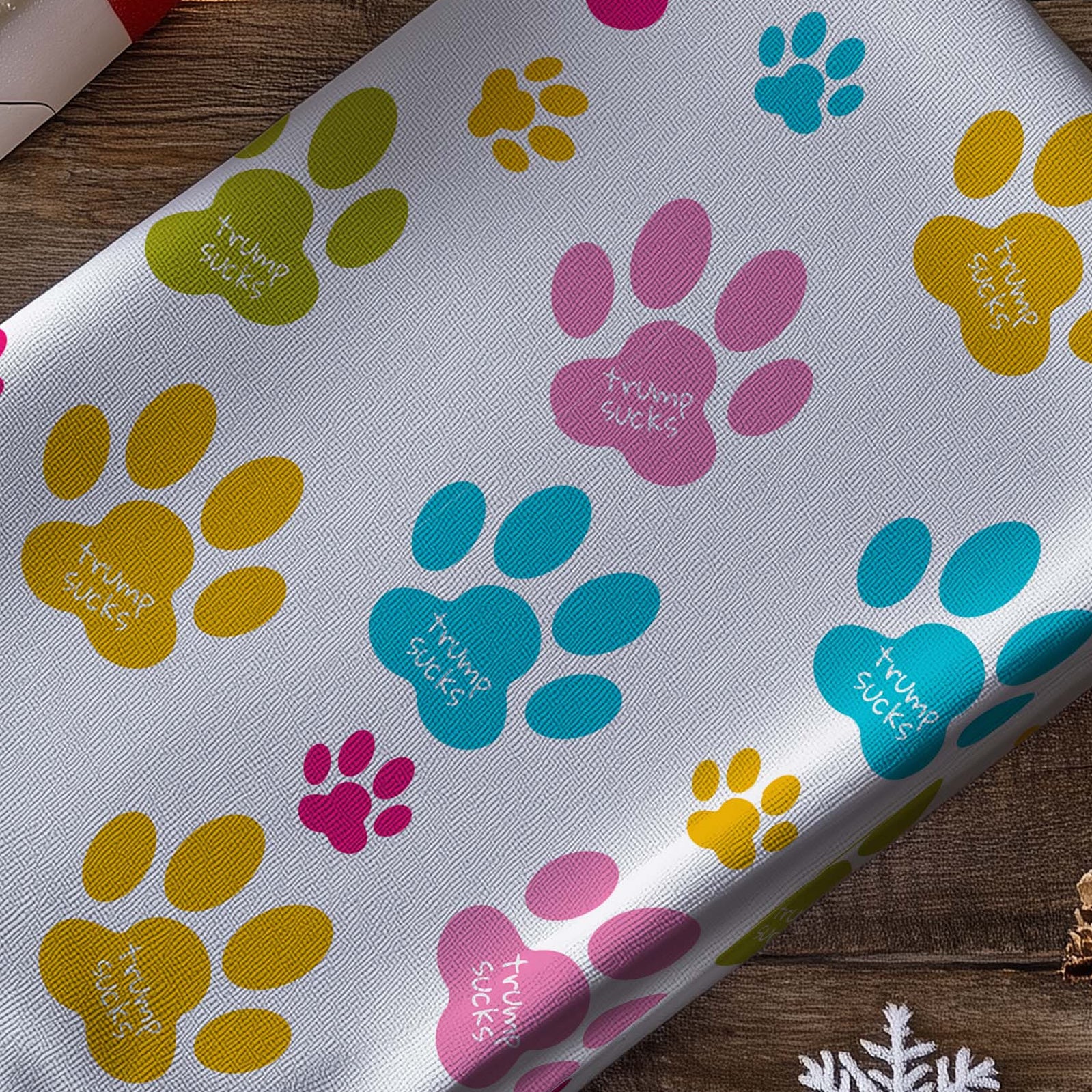 Trump Sucks Dog Paw Prints Hand towel