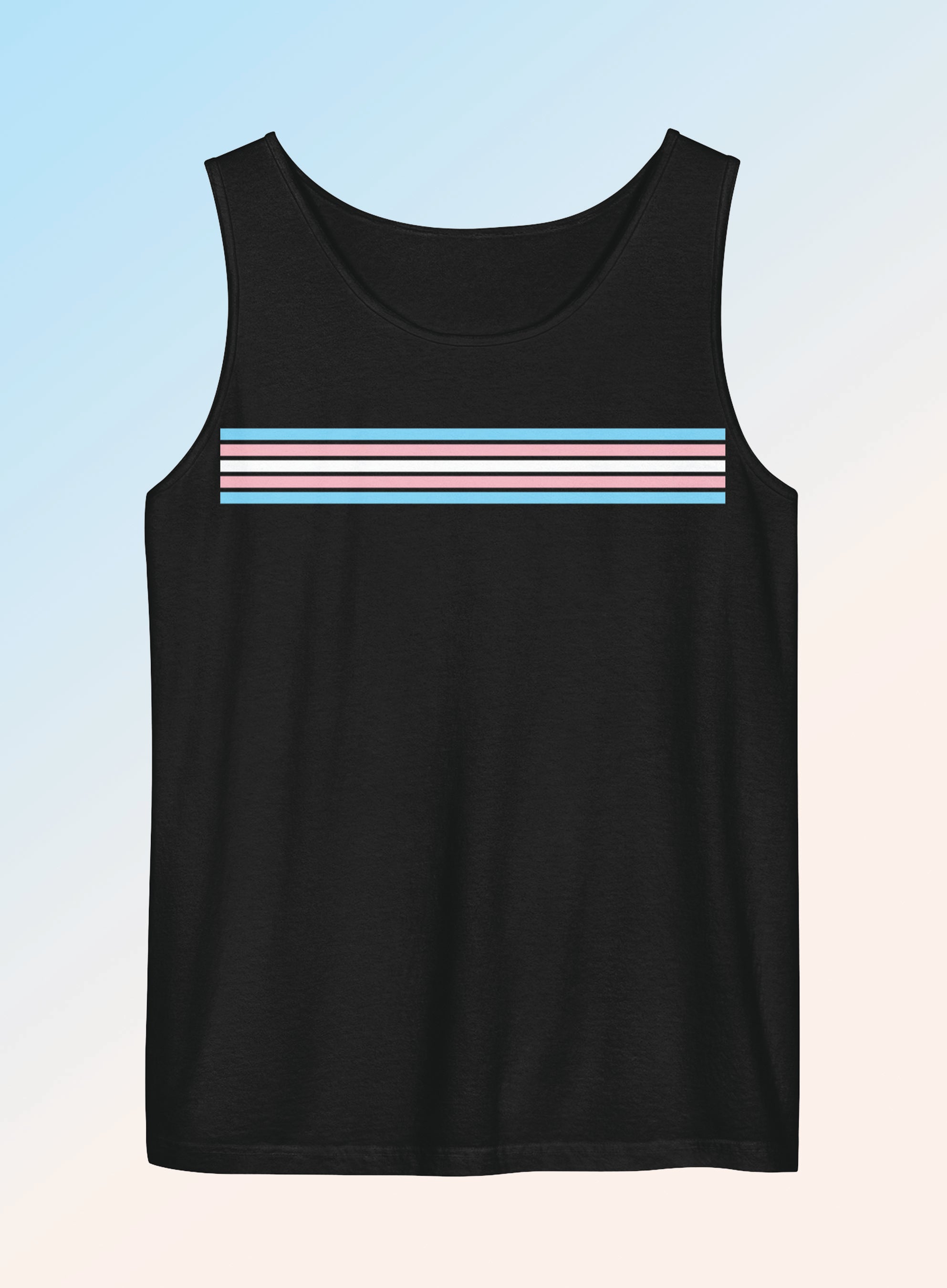 Trans Pride Stripes Unisex Garment-Dyed Tank Top