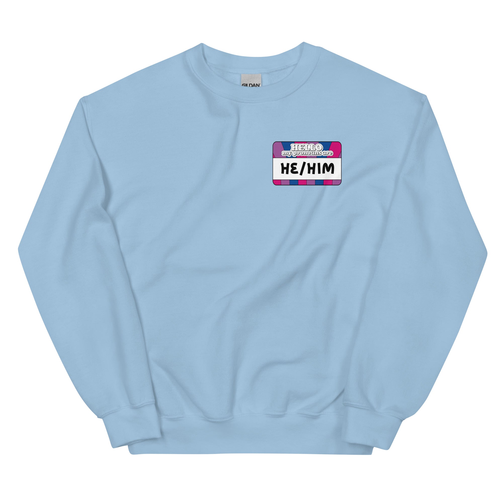 He/Him Pronouns Bi Pride Sweatshirt