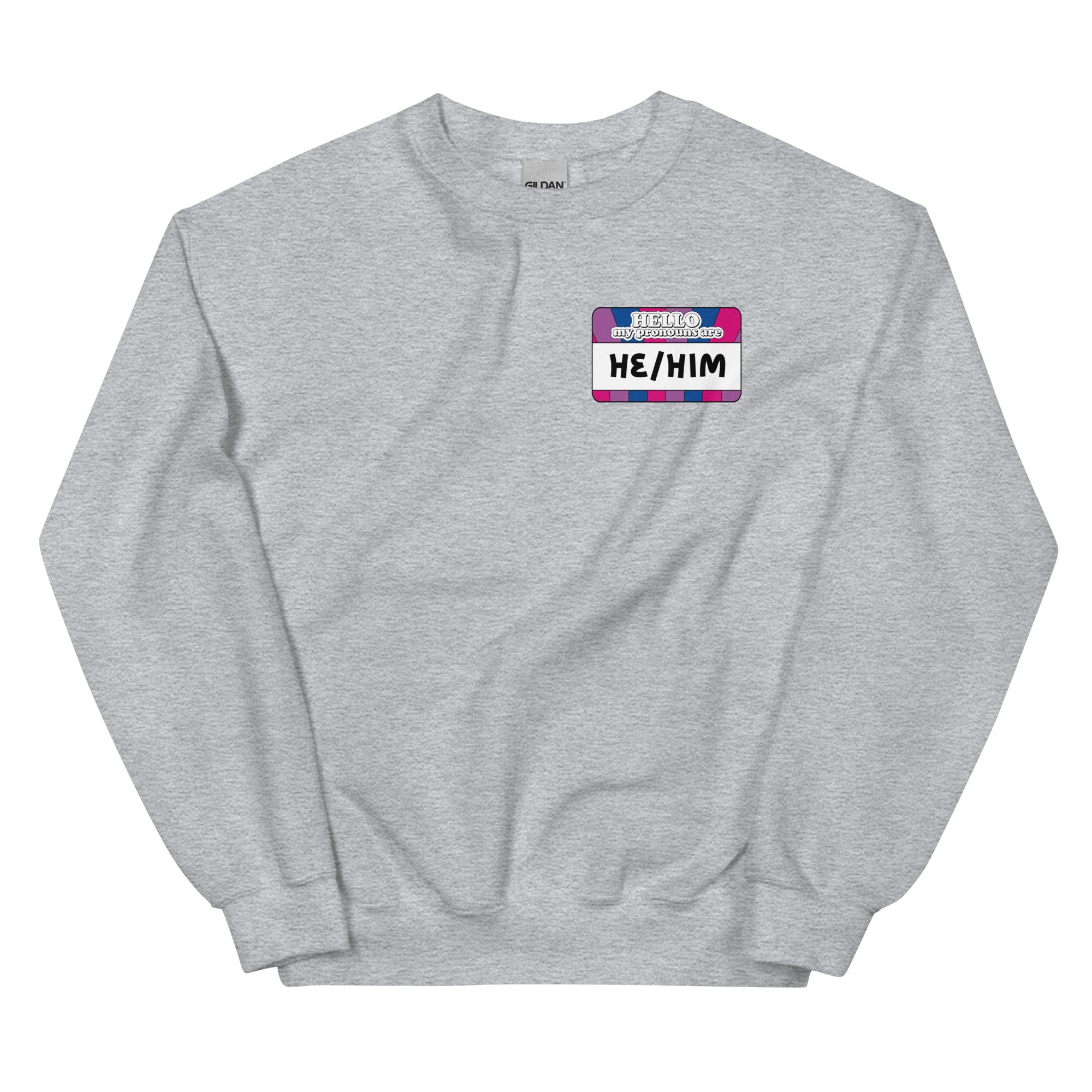 He/Him Pronouns Bi Pride Sweatshirt