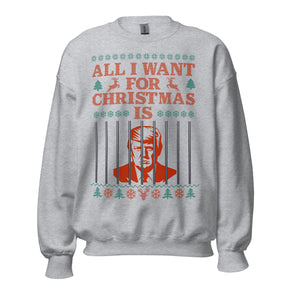All I Want For Christmas is Trump in Jail Ugly Christmas Sweatshirt